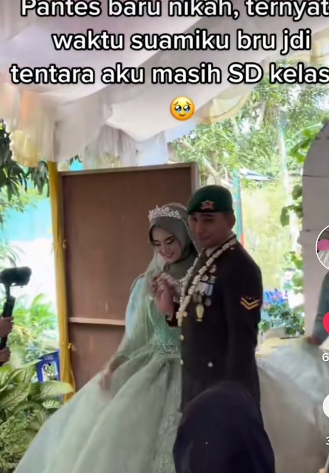 viral pernikahan beda usia suami masuk tni istri masih sd