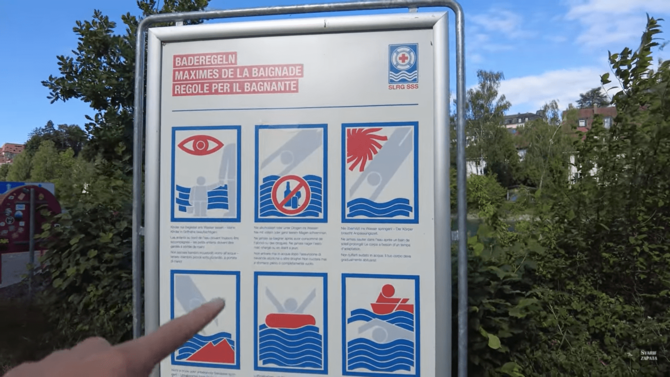 aturan berenang dan fasilitas di sungai aare swiss