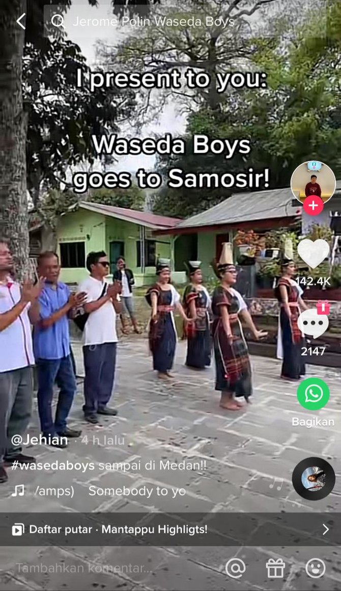 jerome ajak waseda boys ke samosir