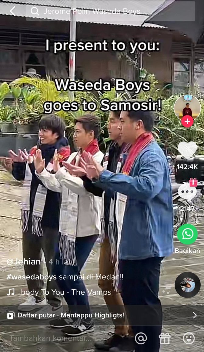 jerome ajak waseda boys ke samosir