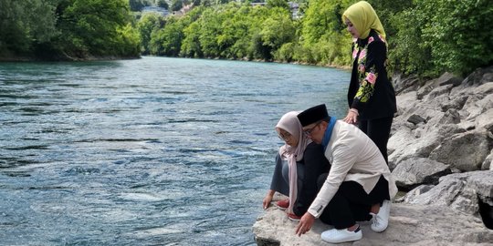 Mengharukan, Ridwan Kamil Kumadangkan Azan di Tepi Sungai Aare Lepas Kepergian Eril