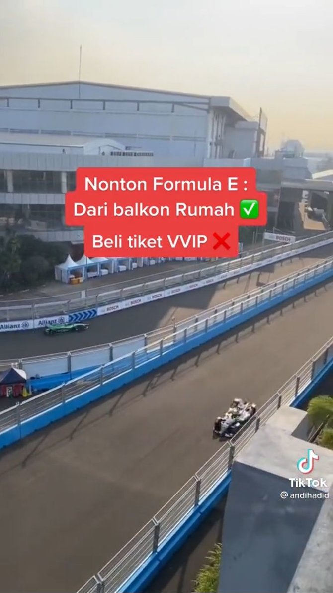 nonton balapan formula e dari balkon rumah