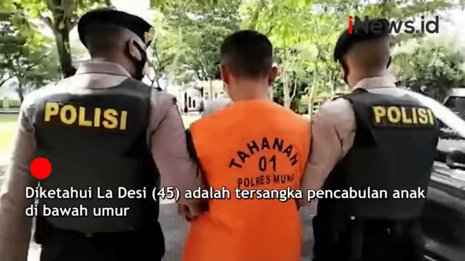 polisi cium tangan dan minta maaf ke pelaku pencabulan