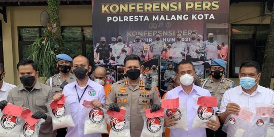 3 Kurir Narkoba Dibekuk Polresta Malang, 21 Kg Sabu Gagal Edar