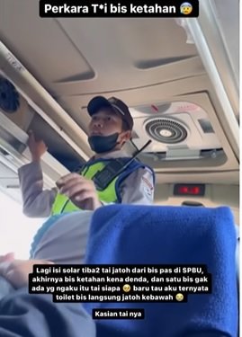 ada kotoran manusia jatuh bus ini ditahan oleh keamanan spbu 039ngaku deh039