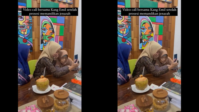 atalia dan keluarga video call ridwan kamil usai memandikan jenazah