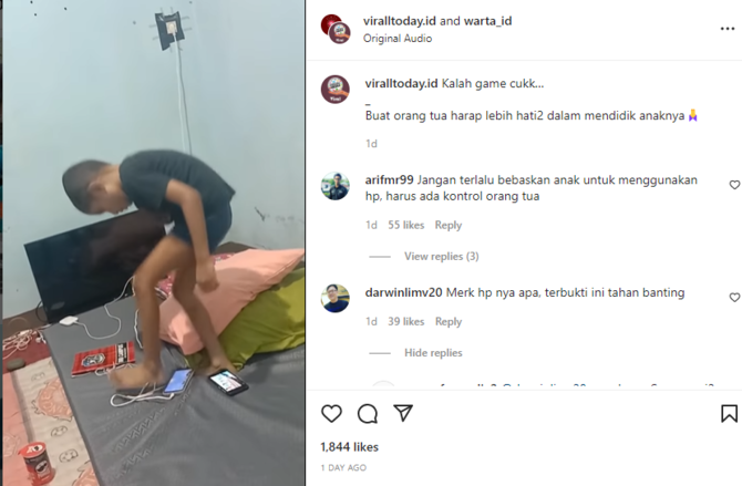 ngamuk karena kalan main game aksi bocah emosi ini bikin geleng kepala