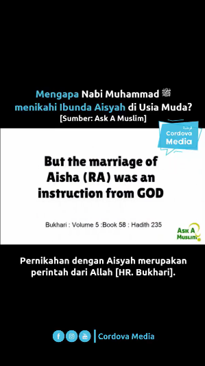 jawaban cerdas mengapa nabi muhammad saw menikahi aisyah di usia muda
