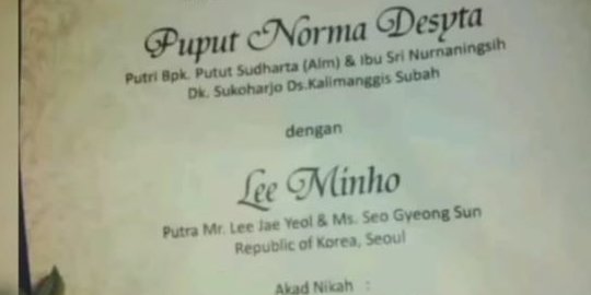 Heboh Wanita Batang Nikah dengan Lee Minho, Ternyata Ini Faktanya