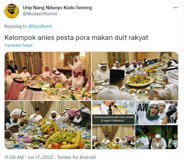 hoaks foto anies baswedan pesta pora dan makan makan