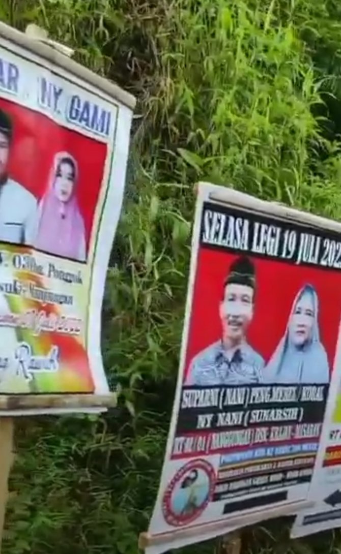 pasangan pengantin ini pasang banner nikahan di pinggir jalan viral dikira caleg