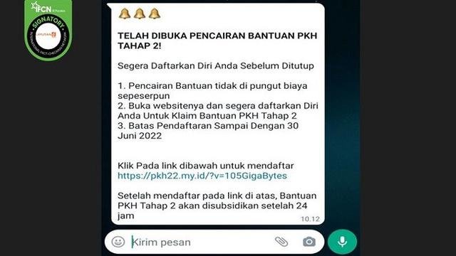 hoaks link pendaftaran pkh tahap 2