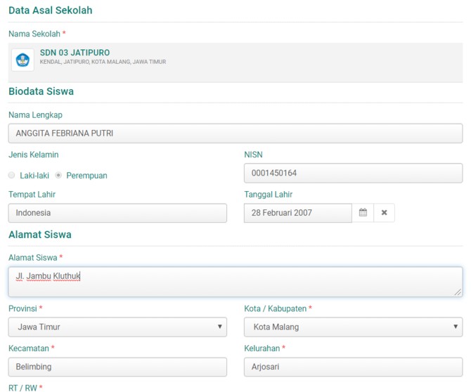 cara pendaftaran ppdb online model b plus