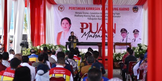 Resmikan Kawasan Jalan Soekarno, Puan Sempat Bingung Nama 'Madhang Maning Park'