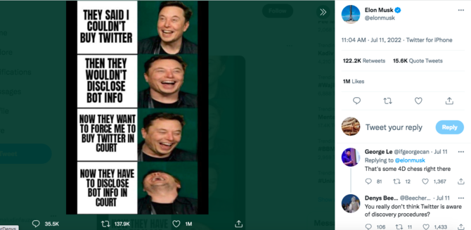 mau digugat twitter elon musk malah sindir pakai meme