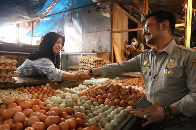 mentan syl sidak stok dan harga pangan di pasar kota makassar pasca idul adha