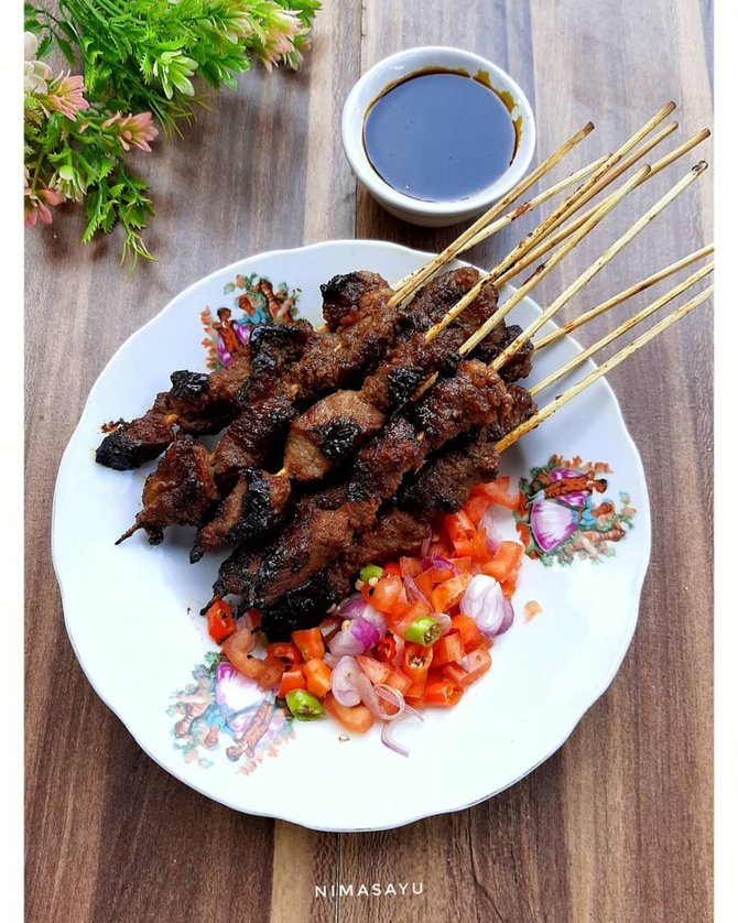 sate sapi bakar dan goreng