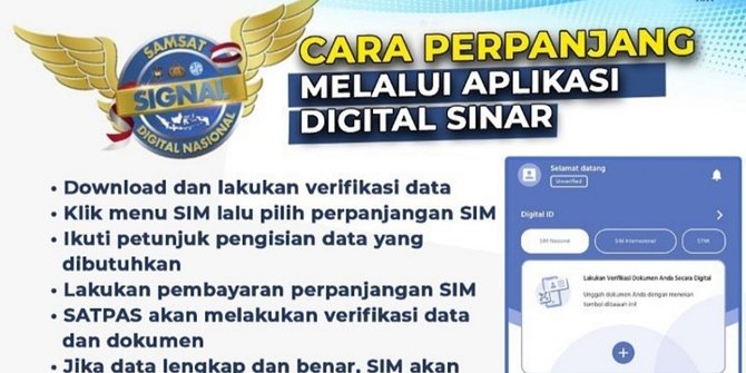 Simak Cara Perpanjang SIM Secara Online Melalui Aplikasi SINAR ...