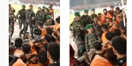 Ricuh Suporter vs TNI di Stadion Sampai Terjadi Adu Pukul, Ini Penyebabnya