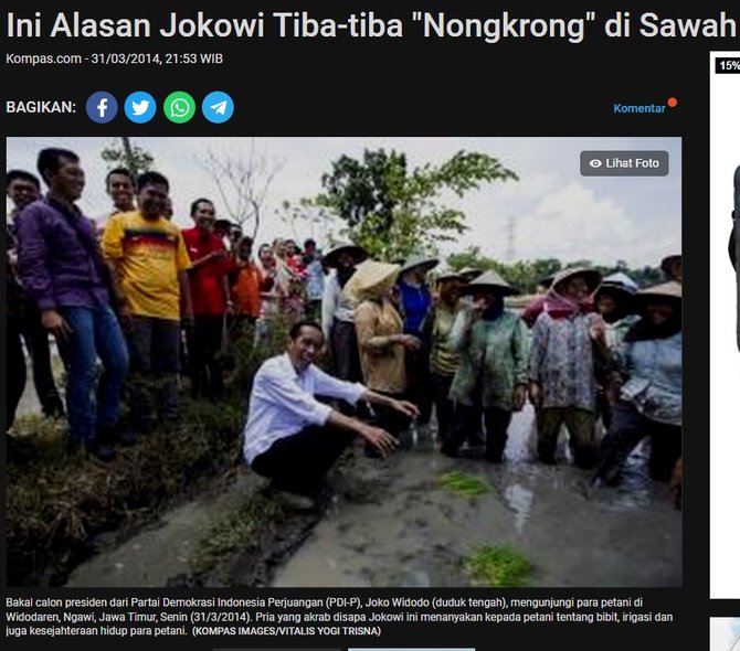 cek fakta foto pria membawa batu di depan jokowi hasil editan