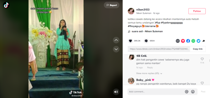 viral video wanita nyanyi di pernikahan mantan kekasih aksinya jadi sorotan warganet