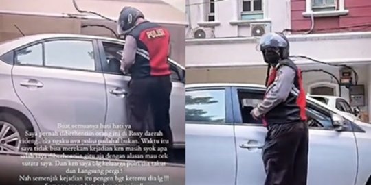 Pria Diduga Polisi Gadungan Setop Pengendara, Helm dan Rompinya Jadi Omongan