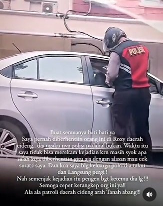pria diduga polisi gadungan