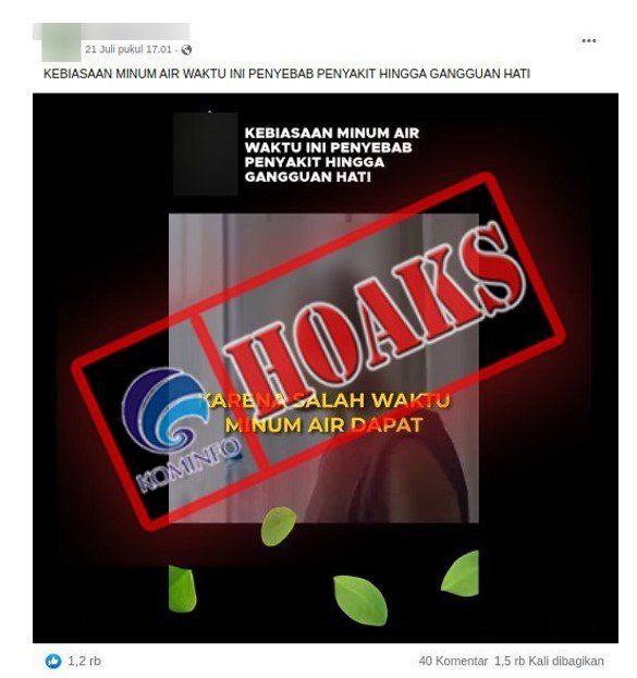 cek fakta hoaks minum air di waktu yang tak tepat sebabkan gangguan fungsi hati