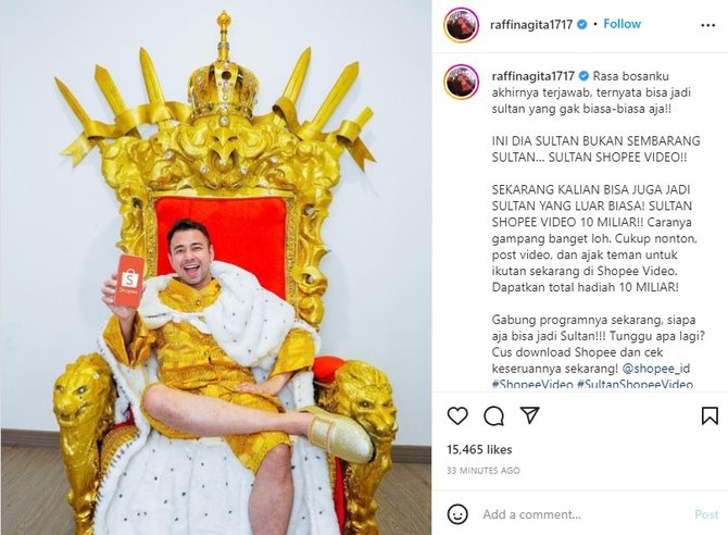 klarifikasi raffi ahmad bosan jadi sultan