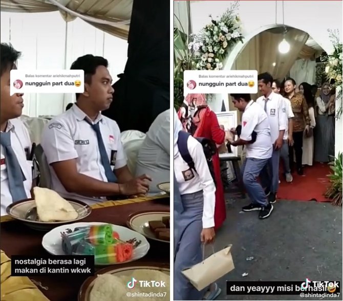 viral sekelompok tamu hadir kenakan seragam sma di acara pernikahan jadi sorotan