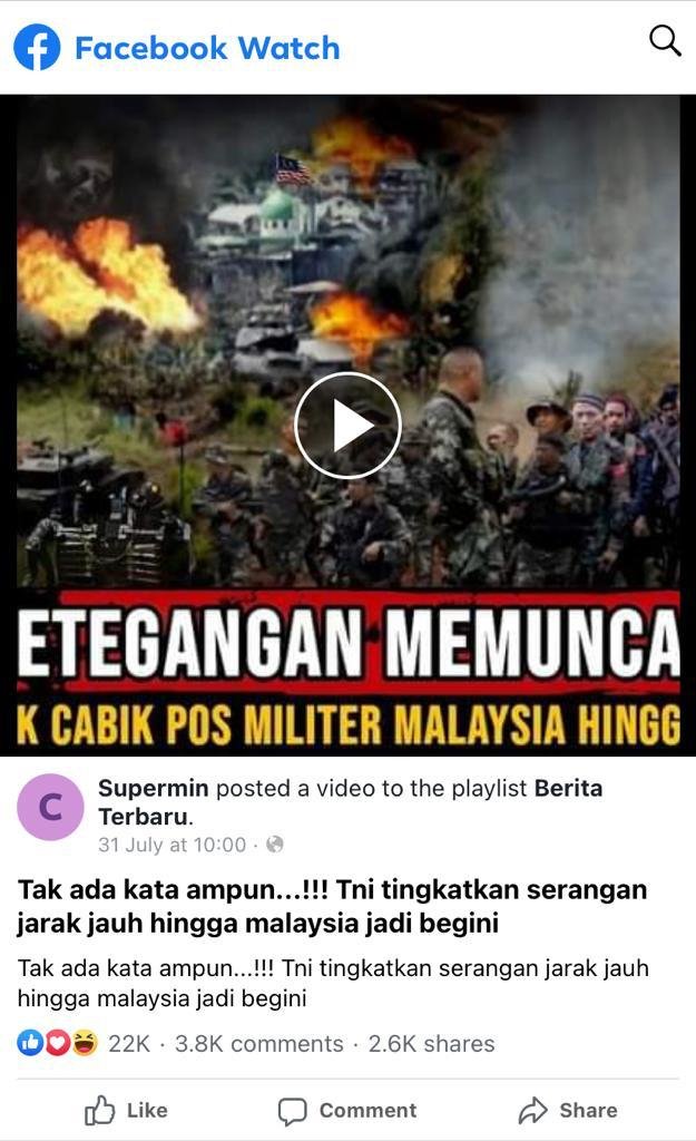 cek fakta hoaks video tni serang malaysia ini faktanya