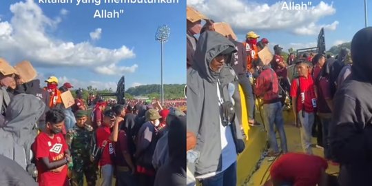 Viral Suporter PSM Makassar Salat di Tribun saat Nonton Pertandingan, Tuai Pujian