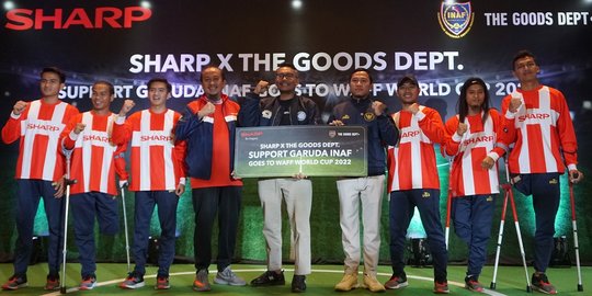 Sharp dan The Goods Dept Dukung Timnas Garuda INAF Berlaga di Piala Dunia WAFF 2022