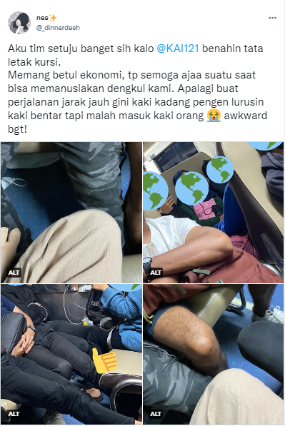 pengguna kereta jarak jauh ini keluhkan kursi terlalu sempit begini curhatannya
