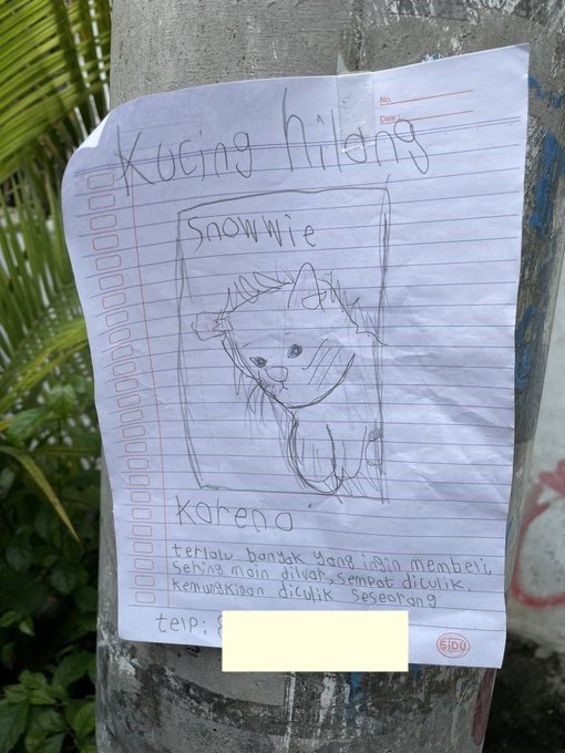 viral bocah cari kucing kesayangan yang hilang isi pamfletnya bikin netizen terharu
