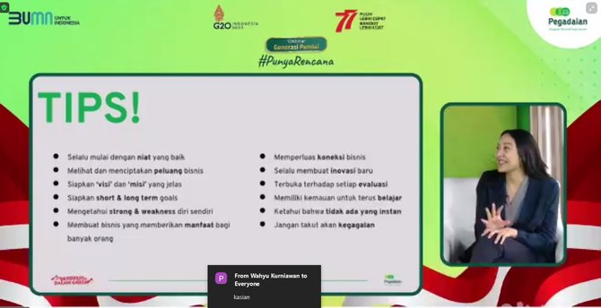 webinar dirut pt pegadaian damar latri setiawan dan ceo trans digital lifestyle group putri tanjung