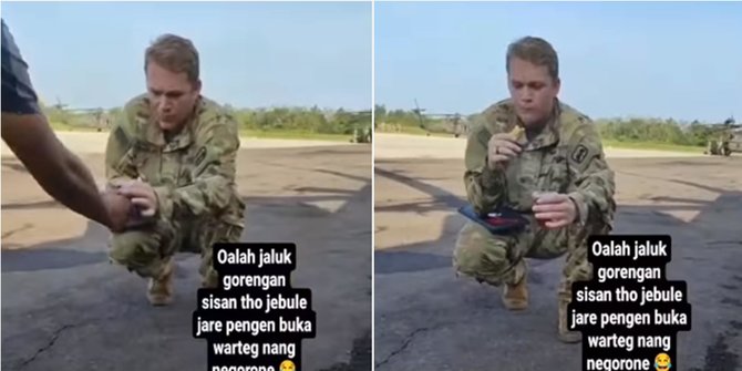 Anggota TNI 'Cekoki' Tentara AS Gorengan-Teh Panas, Doyan Sampai Manggut-Manggut