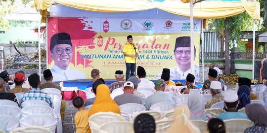 Santuni Yatim Piatu, Misbakhun Minta Dukungan untuk Airlangga Maju Jadi Capres