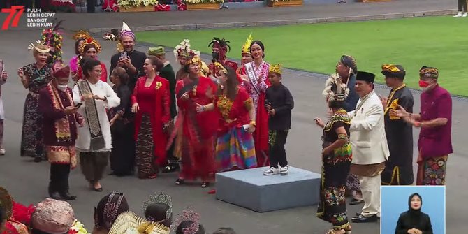 Meriahkan HUT Ke-77 RI, Prabowo, Sri Mulyani & Retno Marsudi Berjoget di Depan Jokowi