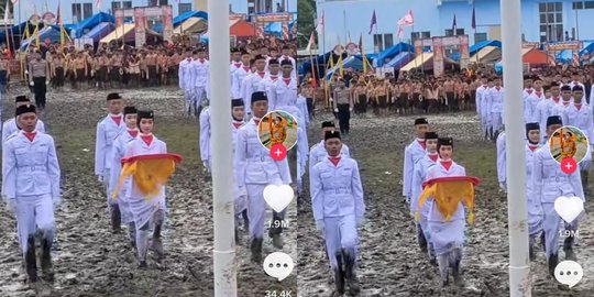 Viral Paskibra Menjalankan Tugas di Lapangan Berlumpur, Endingnya Bikin Sedih