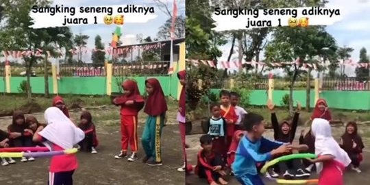 Bangga Adiknya Menang Lomba Hula Hoop, Aksi Manis Kakak Ini Sukses Buat Haru