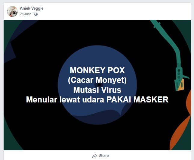 cek fakta cacar monyet bisa menyebar lewat udara simak faktanya