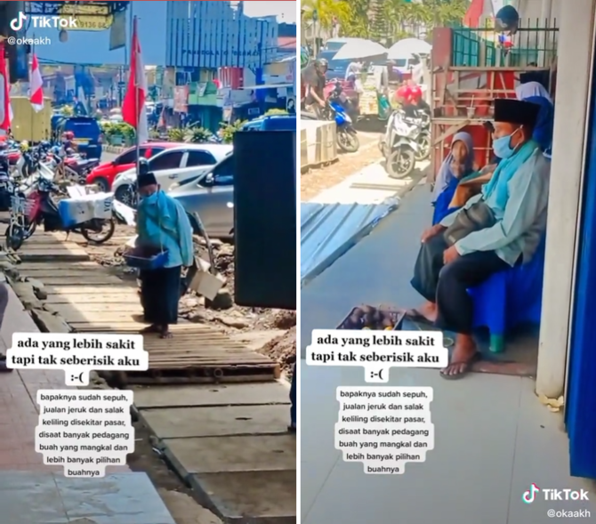 viral kakek jualan buah sepi pembeli banjir ajakan beri donasi