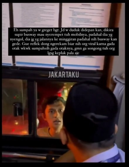 pengemudi mobil pukul sopir transjakarta 2