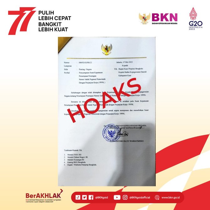 beredar surat cetak pppk bkn pastikan palsu atau hoaks