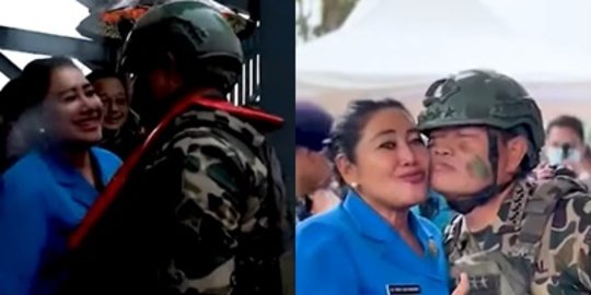 Di Tengah Guyuran Hujan, Kasal Yudo Mesra dengan Istri Depan Panglima TNI