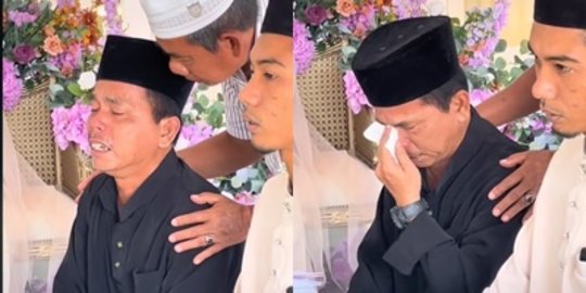 Ayah Ini Nangis Sesegukan Dampingi Putrinya Nikah, Videonya Bikin Banjir Air Mata