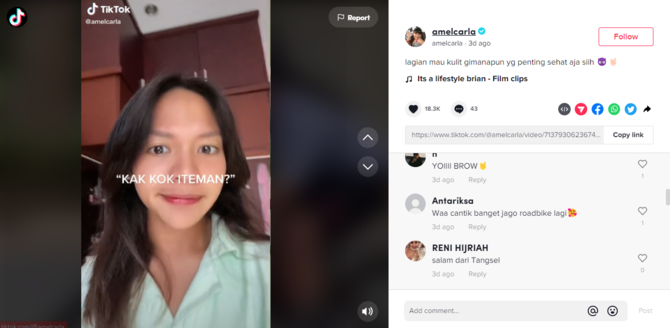 warna kulitnya dikomentari pedas netizen amel carla beri balasan menohok
