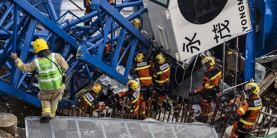 Crane Runtuh di Hong Kong Tewaskan 2 Pekerja