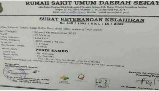 viral bayi lahir diberi nama perdi sambo